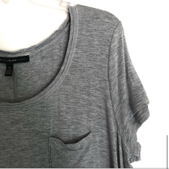 White House WHBM gray soft tunic length tee - Picture 7 of 8